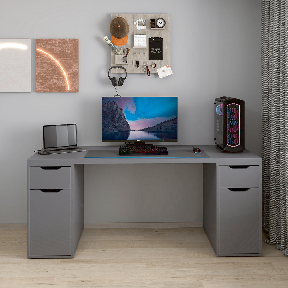 Γραφείο Υπολογιστή και Μελέτης Ανθρακί 180x75x60 εκ 506MNR3867