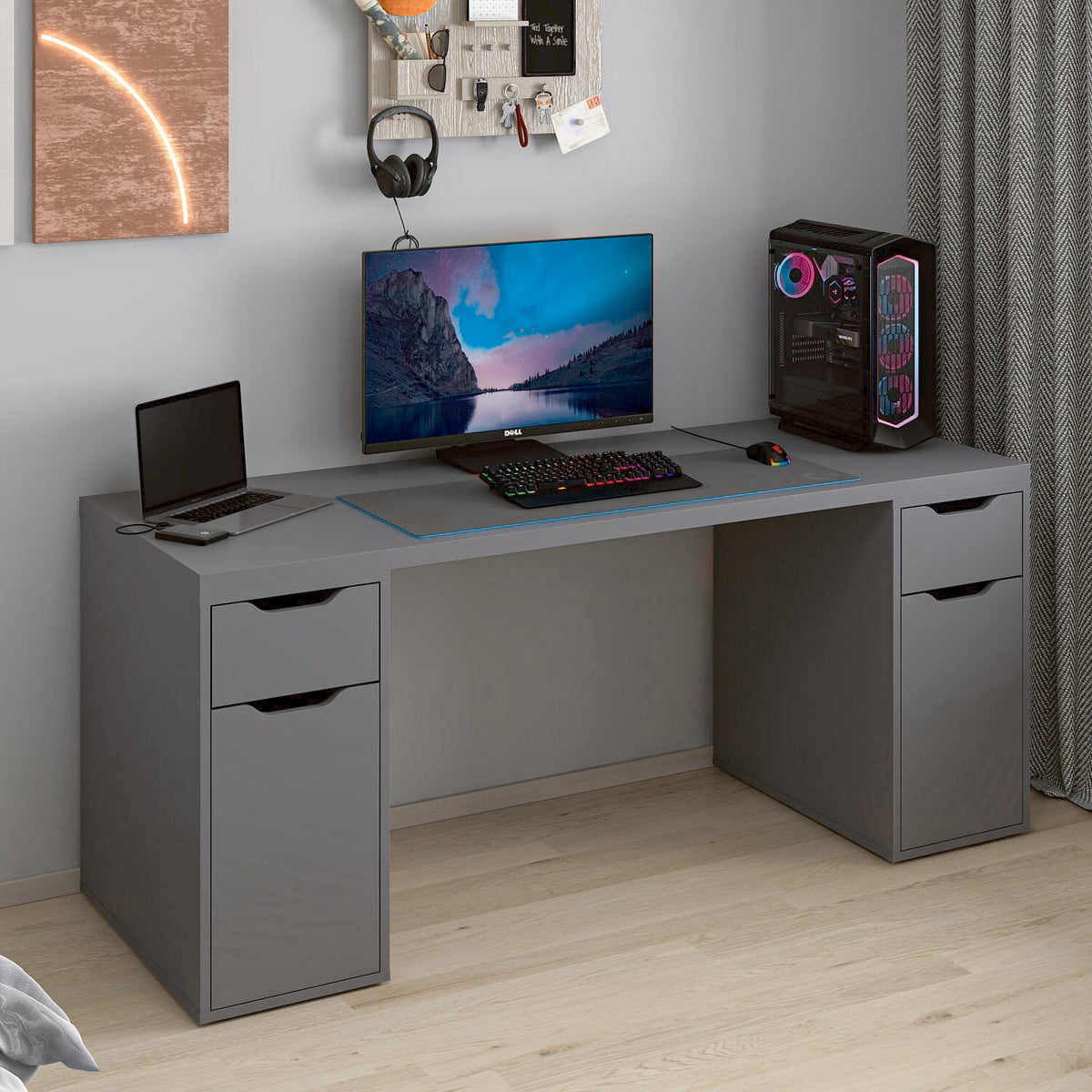 Γραφείο Υπολογιστή και Μελέτης Ανθρακί 180x75x60 εκ 506MNR3867
