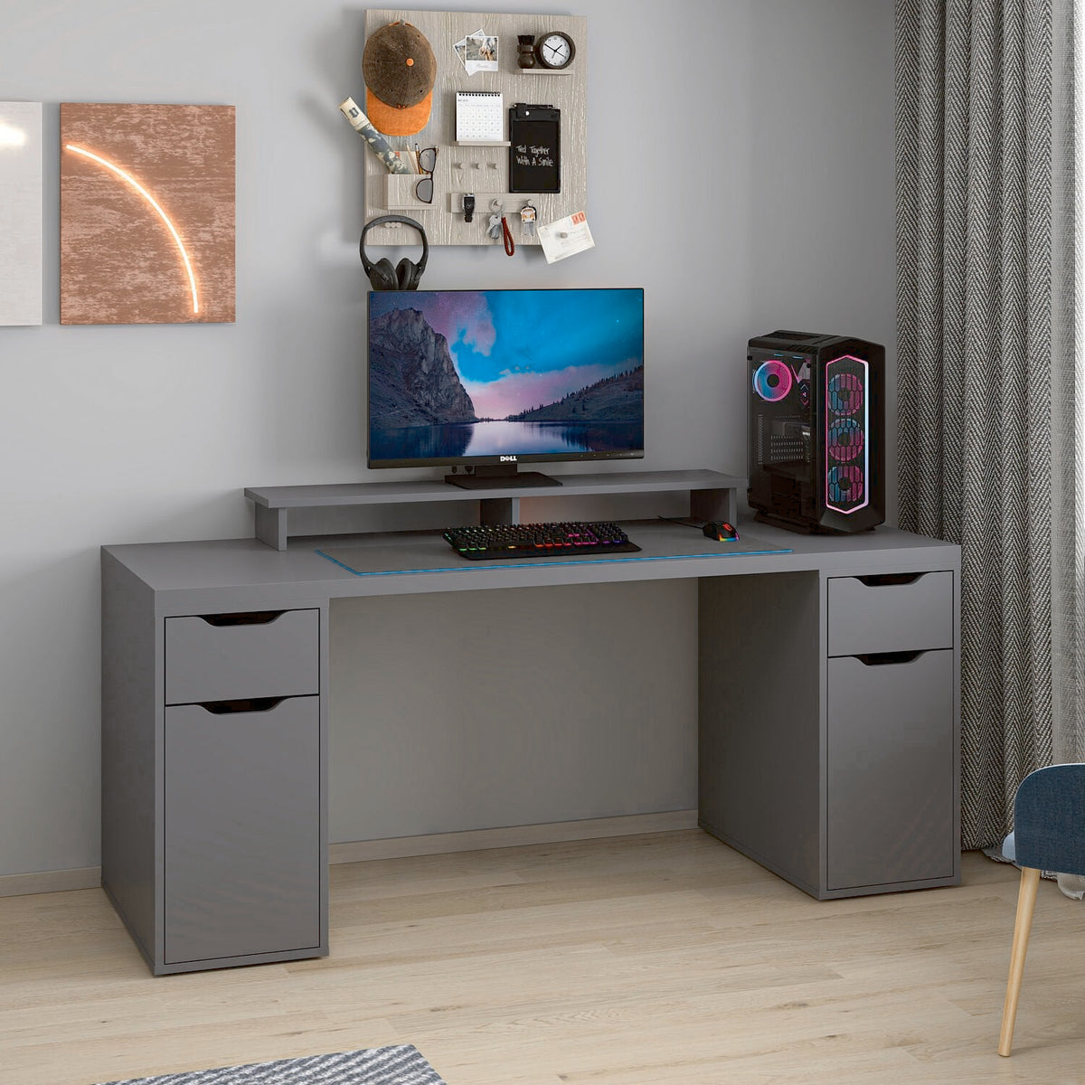 Γραφείο Υπολογιστή και Μελέτης Ανθρακί 180x75x60 εκ 506MNR3867