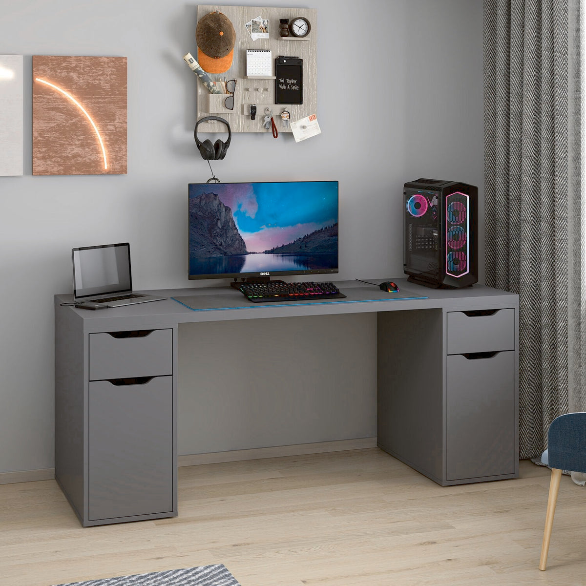 Γραφείο Υπολογιστή και Μελέτης Ανθρακί 180x75x60 εκ 506MNR3867
