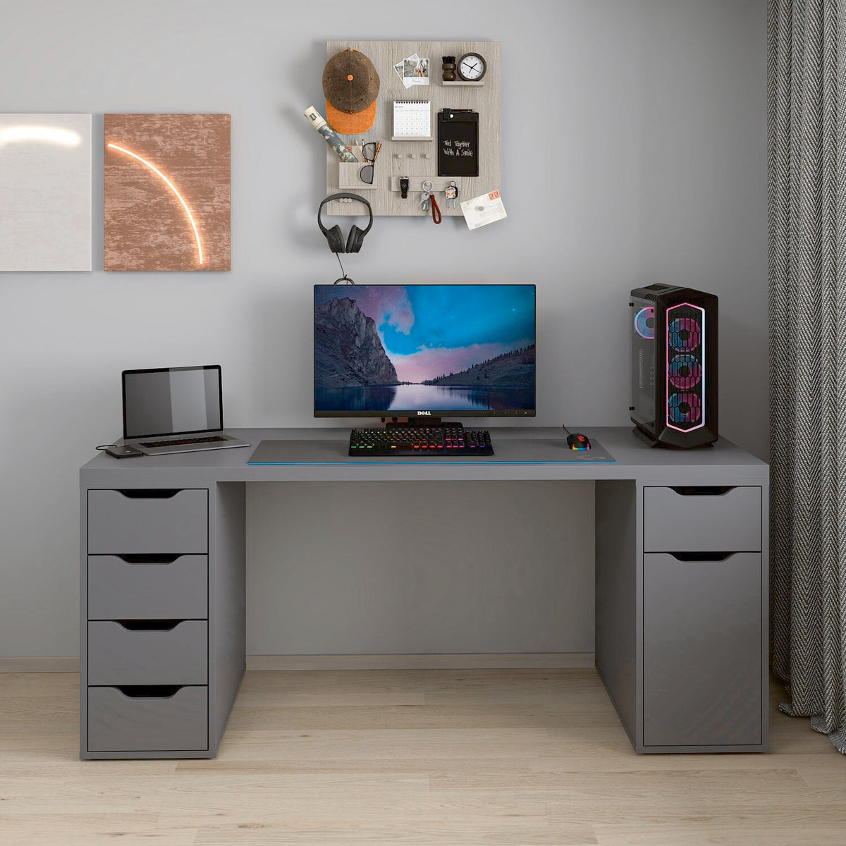 Γραφείο Υπολογιστή και Μελέτης Ανθρακί 180x75x60 εκ 506MNR3869
