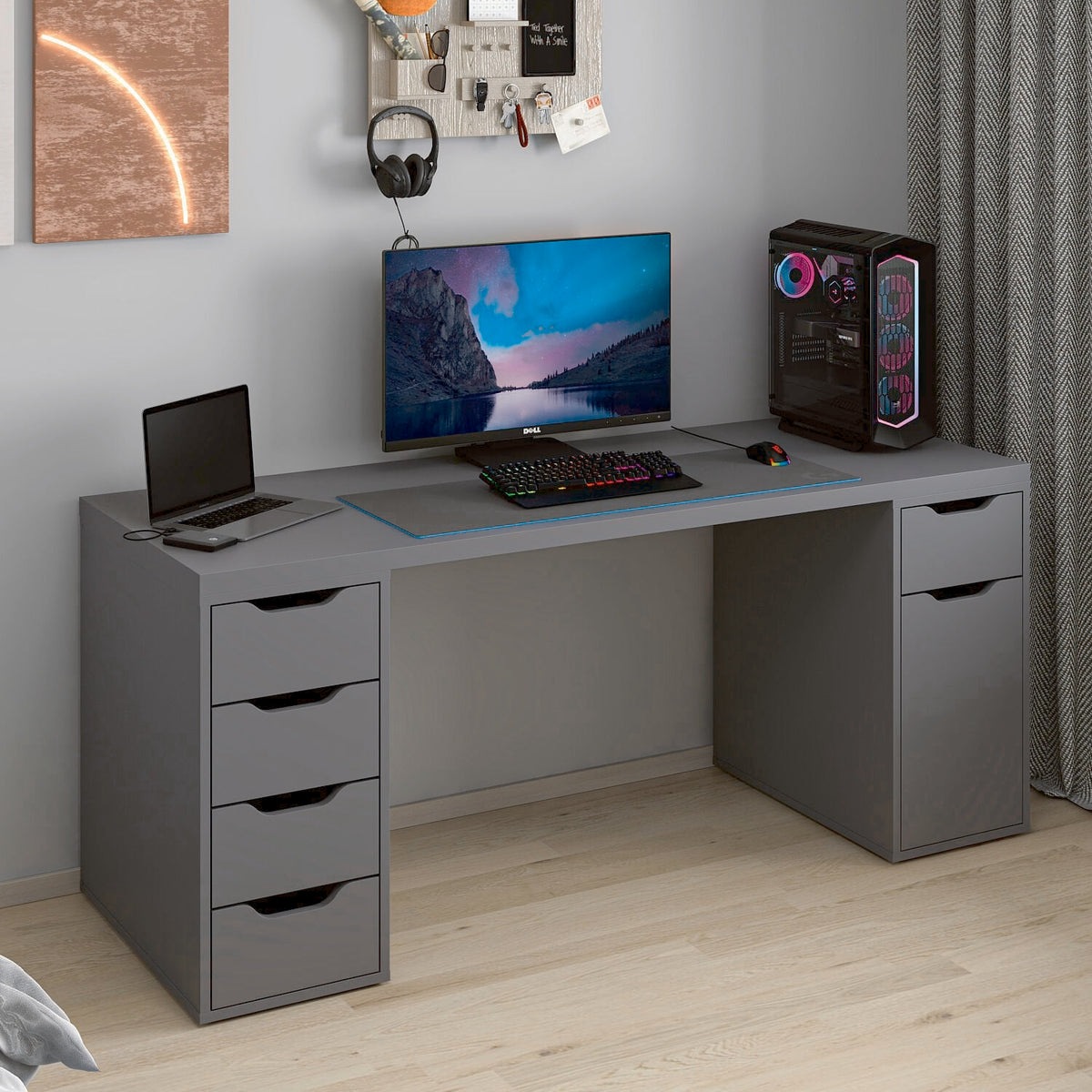 Γραφείο Υπολογιστή και Μελέτης Ανθρακί 180x75x60 εκ 506MNR3869
