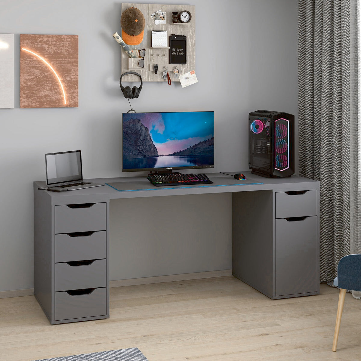 Γραφείο Υπολογιστή και Μελέτης Ανθρακί 180x75x60 εκ 506MNR3869