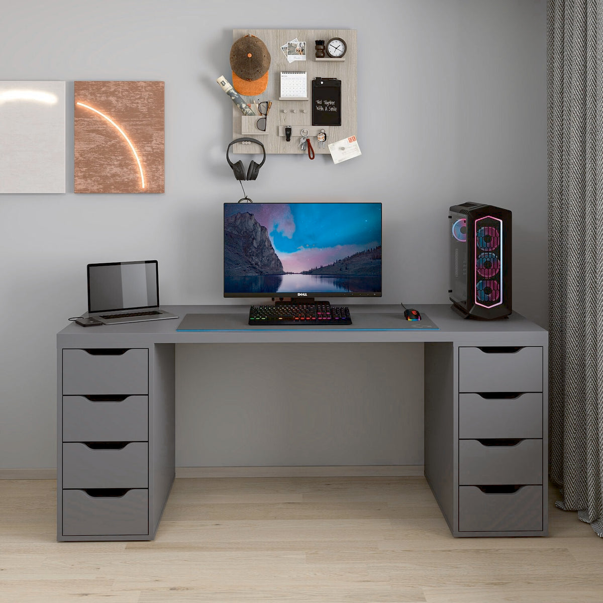 Γραφείο Υπολογιστή και Μελέτης Ανθρακί 180x75x60 εκ 506MNR3871