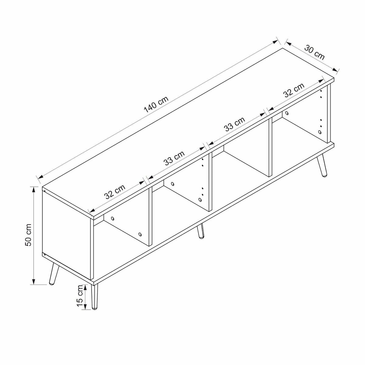 Σύνθεση Τηλεόρασης 140 × 50 × 30 Βηρυτός / Μπεζ 506MNR4502