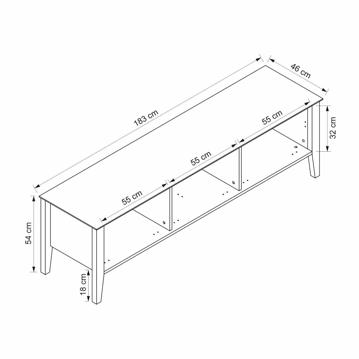 Σύνθεση Τηλεόρασης 183 × 54 × 46 Ντερίν Σεπέτ 506MNR4506