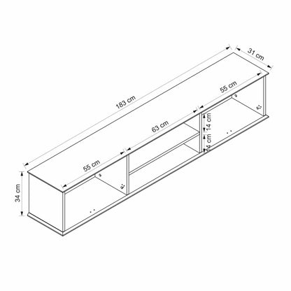 Σύνθεση Τηλεόρασης 183 × 34 × 31 Ντερίν Σεπέτ 506MNR4507