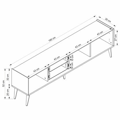 Σύνθεση Τηλεόρασης 180 × 52 × 35 Λευκό / Αρτιζάν 506MNR4509