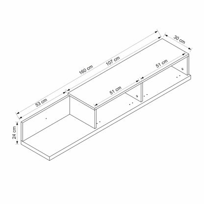 Σύνθεση Τηλεόρασης 160 × 24 × 30 Φεγγαρόπετρα / Τραβερτίνη 506MNR4510