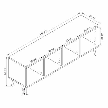 Σύνθεση Τηλεόρασης 140 × 50 × 35 Φεγγαρόπετρα 506MNR4511