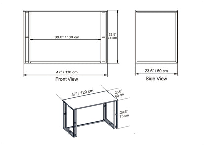 Γραφείο Υπολογιστή και Μελέτης 120x75x60 εκ. Μαύρο | 541HDL1101