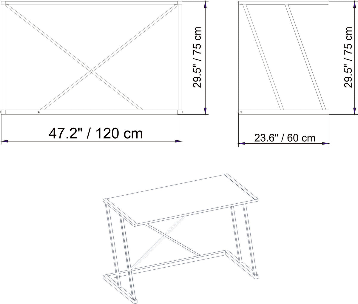 Γραφείο Υπολογιστή και Μελέτης 120x75x60 εκ. Καρυδί Μαύρο | 541HDL1104