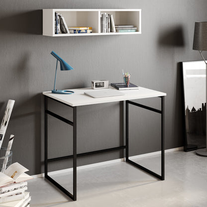 Γραφείο Υπολογιστή και Μελέτης 90x75x60 εκ. Λευκό/Μαύρο | 541HDL1106