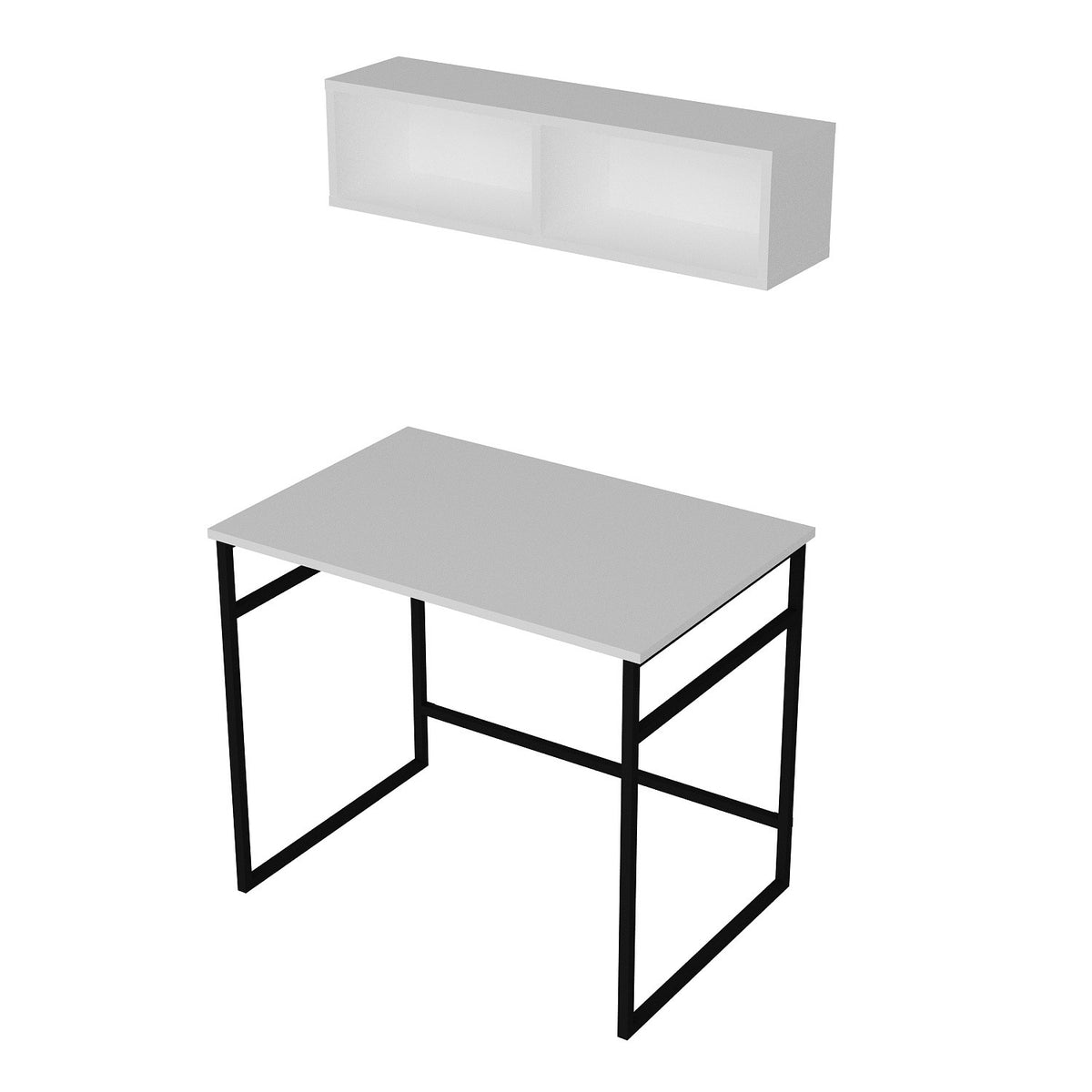 Γραφείο Υπολογιστή και Μελέτης 90x75x60 εκ. Λευκό/Μαύρο | 541HDL1106