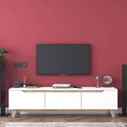 Έπιπλο Τηλεόρασης TV Βάση Σύνθεση Λευκό Καρυδί | 543WRN1516