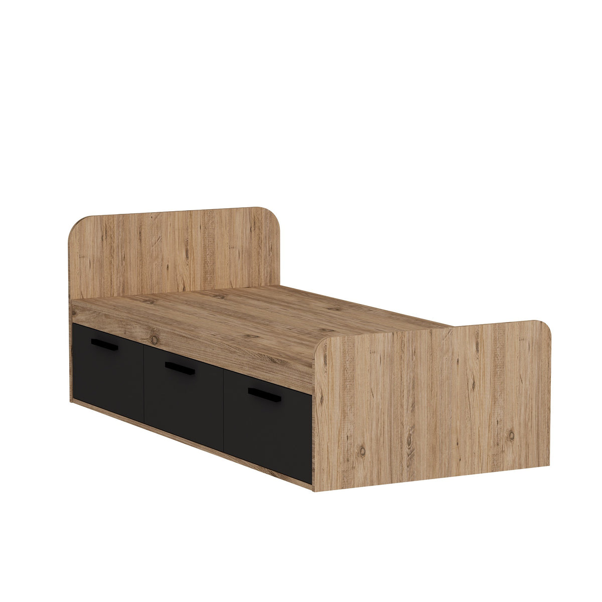 Μονό Κρεβάτι 90x190 cm σε Χρώμα Atlantic Pine & Ανθρακί με Μοντέρνο Σχεδιασμό | 550ARN1509