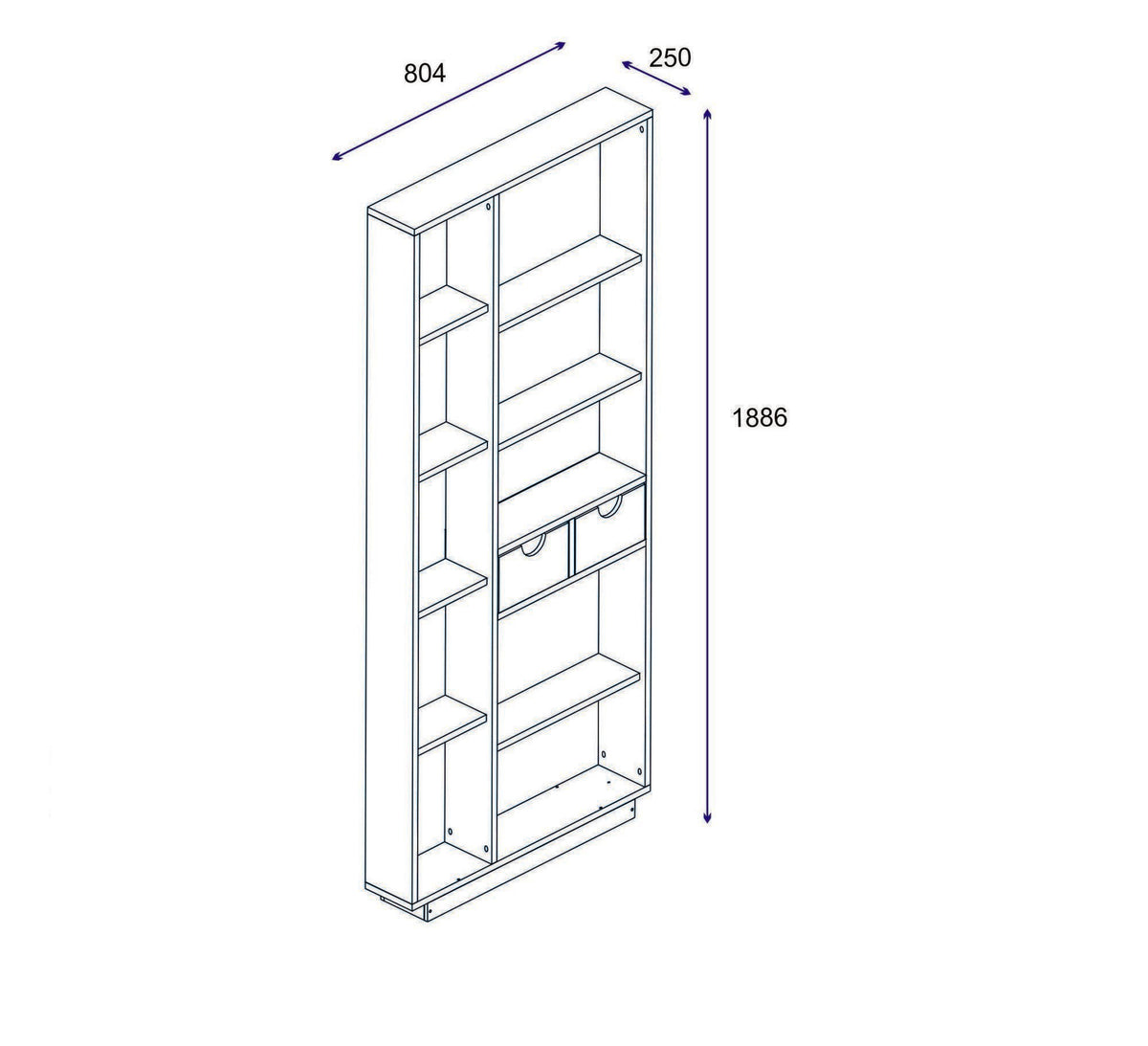 Βιβλιοθήκη 80,4 × 25 × 188,6 εκ. Λευκό Καρυδί GR550ARN1602