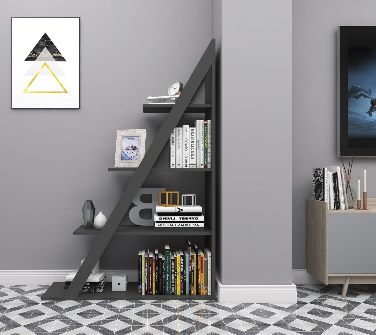 Βιβλιοθήκη 100 × 29,5 × 150 εκ. Ανθρακί GR550ARN1631