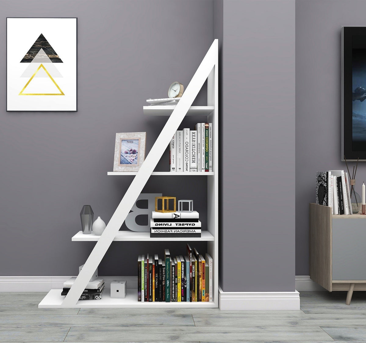 Βιβλιοθήκη 100 × 29,5 × 150 εκ. Λευκό GR550ARN1632