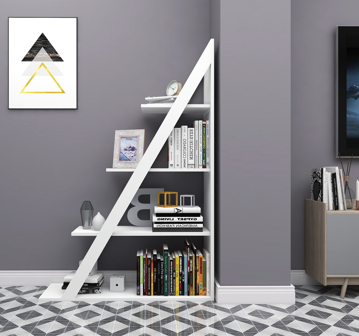 Βιβλιοθήκη 100 × 29,5 × 150 εκ. Λευκό GR550ARN1632