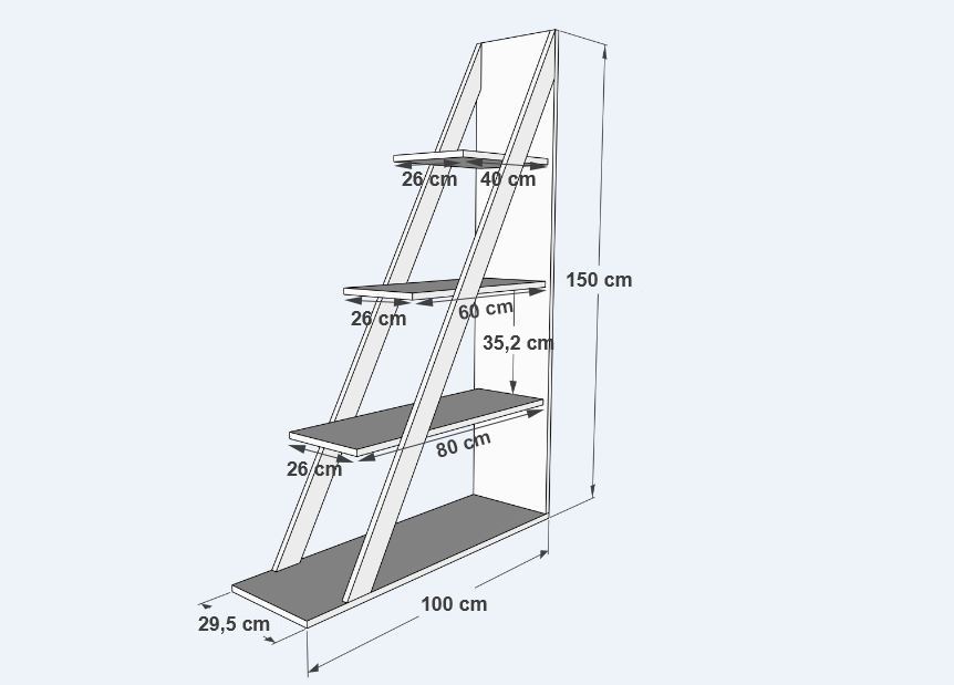 Βιβλιοθήκη 100 × 29,5 × 150 εκ. Λευκό GR550ARN1632