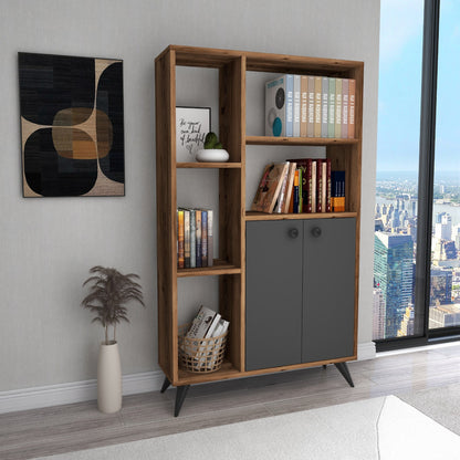 Βιβλιοθήκη 80 × 25 × 135,6 εκ. Light Καρυδί Ανθρακί GR550ARN1654