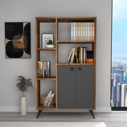 Βιβλιοθήκη 80 × 25 × 135,6 εκ. Light Καρυδί Ανθρακί GR550ARN1654