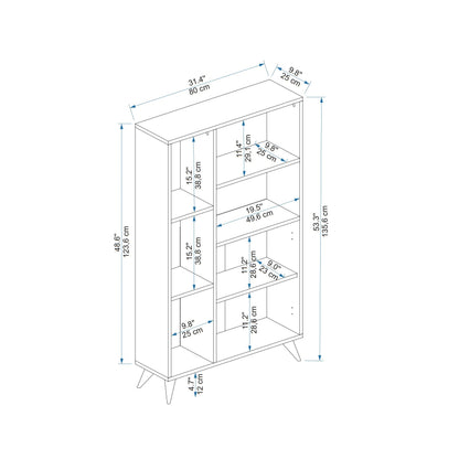 Βιβλιοθήκη 80 × 25 × 135,6 εκ. Light Καρυδί Ανθρακί GR550ARN1654