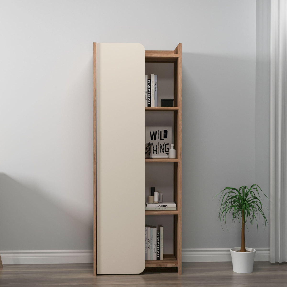 Βιβλιοθήκη 60 × 35 × 160 εκ. Καρυδί Μπεζ GR550ARN1693