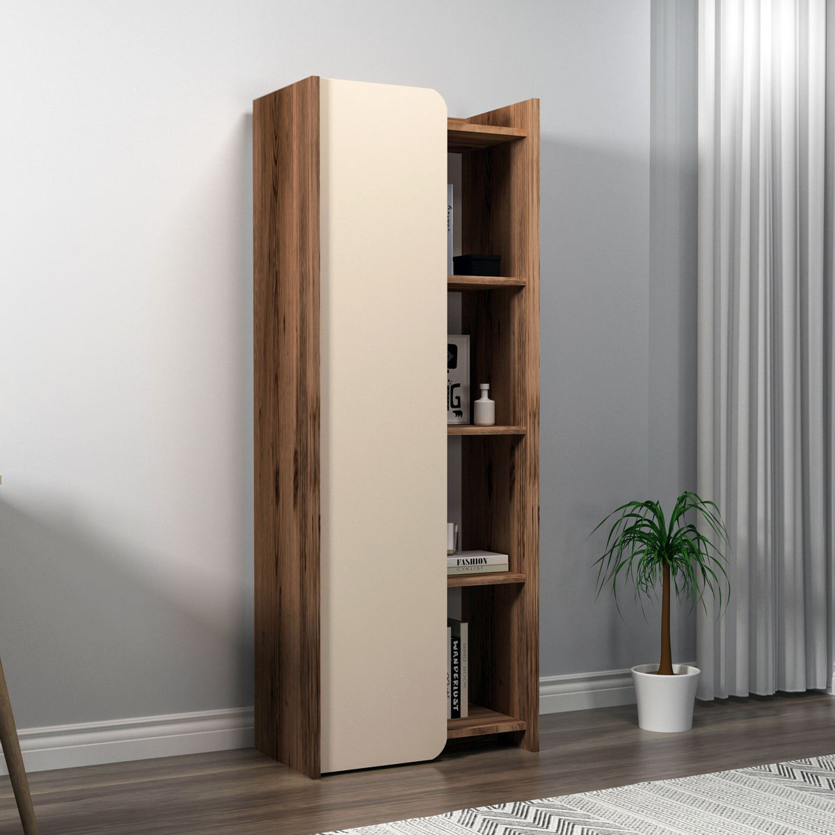 Βιβλιοθήκη 60 × 35 × 160 εκ. Καρυδί Μπεζ GR550ARN1693