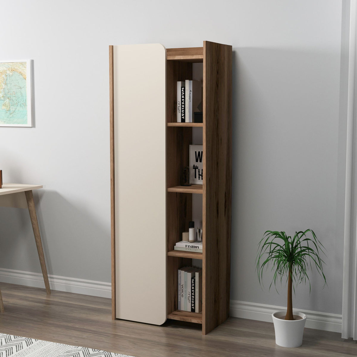 Βιβλιοθήκη 60 × 35 × 160 εκ. Καρυδί Μπεζ GR550ARN1693