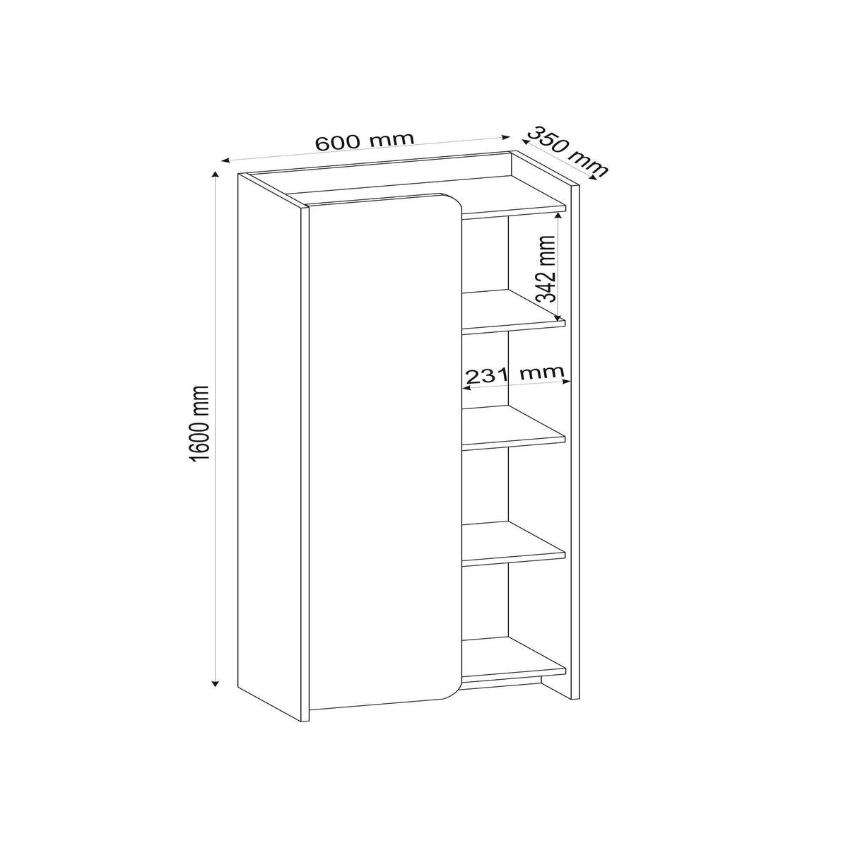 Βιβλιοθήκη 60 × 35 × 160 εκ. Καρυδί Μπεζ GR550ARN1693