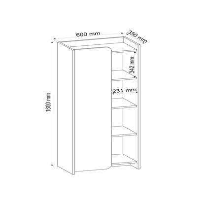 Βιβλιοθήκη 60 × 35 × 160 εκ. Καρυδί Μπεζ GR550ARN1693