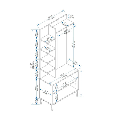 Έπιπλο Εισόδου Βάση για Παλτό με Κρεμάστρα, Ράφια και Αποθηκευτικούς Χώρους | 550ARN2308