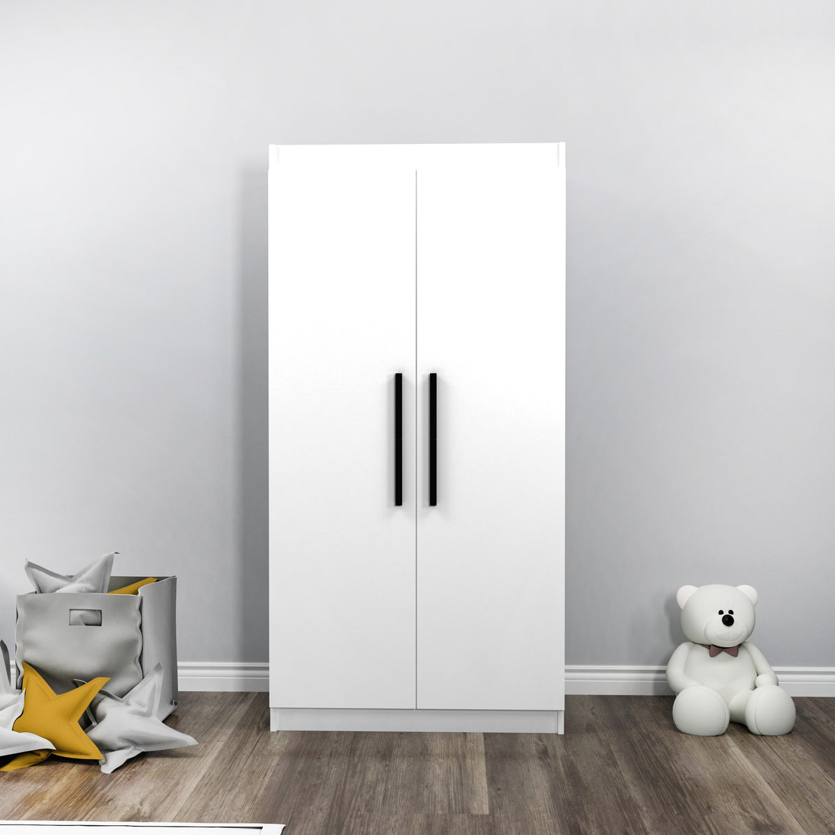 Ντουλάπα 90x180x45 εκ Λευκό 550ARN3161