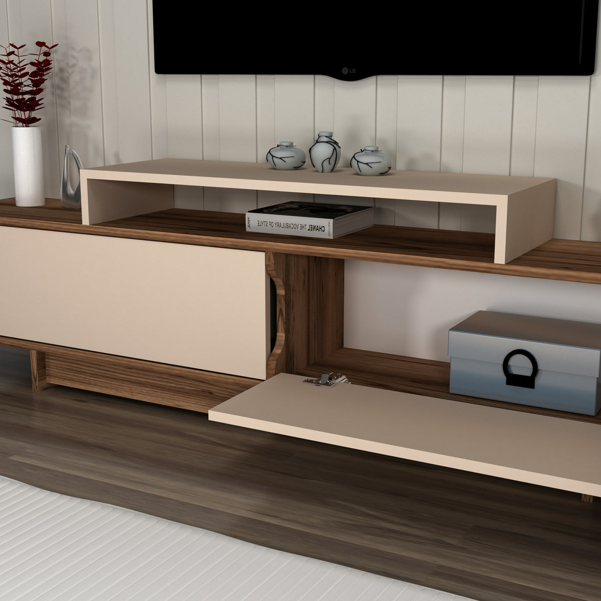 Έπιπλο Τηλεόρασης TV Βάση Σύνθεση Light Καρυδί Beige | 550ARN3466