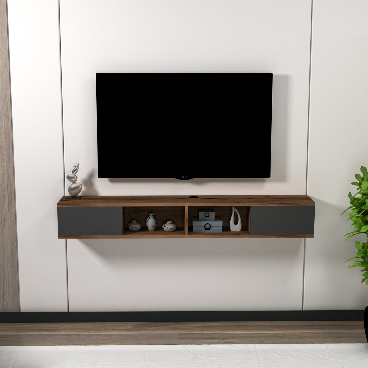 Έπιπλο Τηλεόρασης TV Βάση Σύνθεση Light Καρυδί Ανθρακί | 550ARN3469