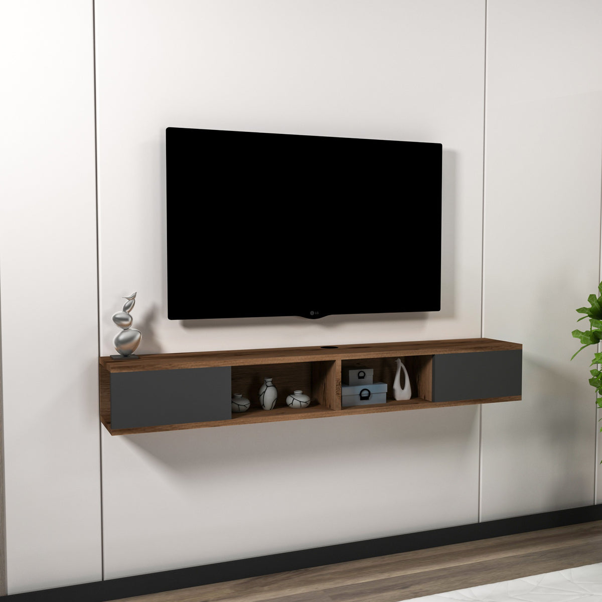 Έπιπλο Τηλεόρασης TV Βάση Σύνθεση Light Καρυδί Ανθρακί | 550ARN3469