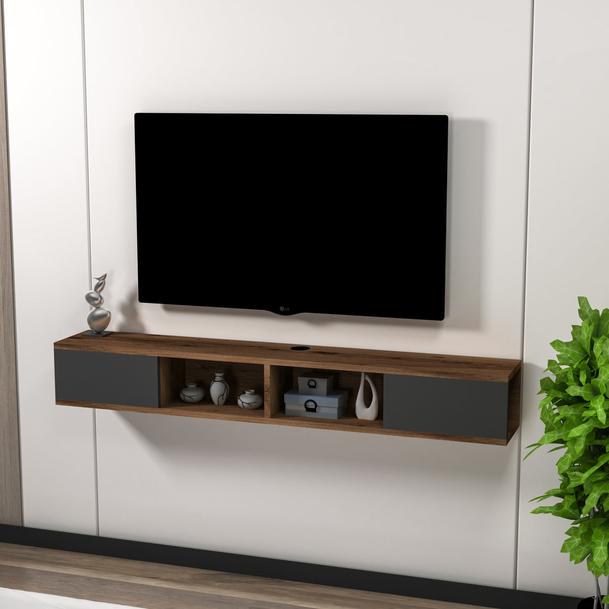 Έπιπλο Τηλεόρασης TV Βάση Σύνθεση Light Καρυδί Ανθρακί | 550ARN3469