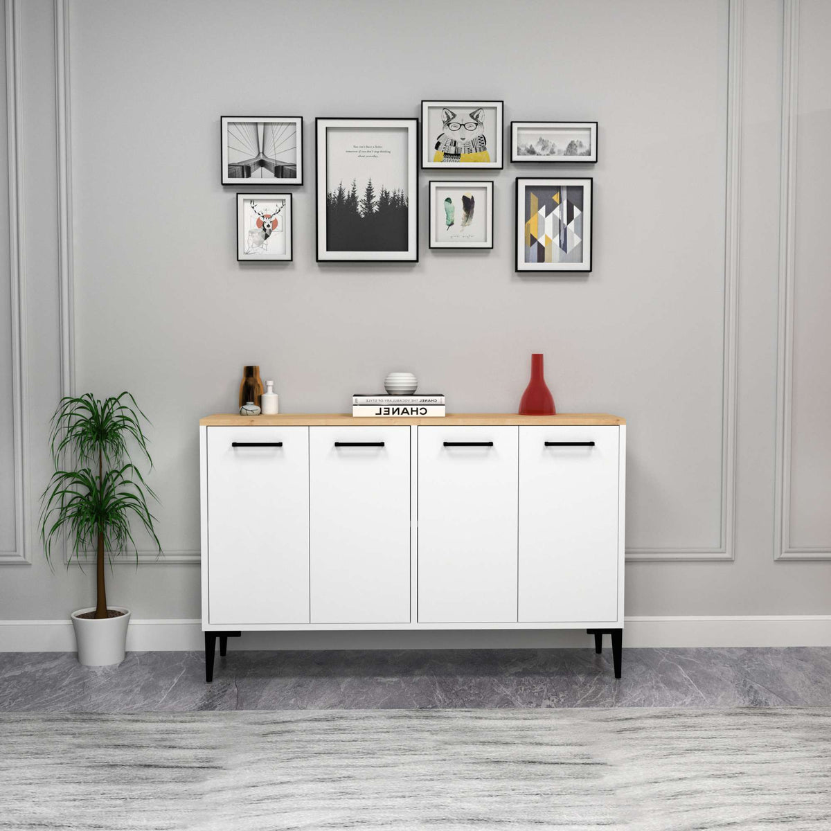 Μπουφές Sapphire Δρυς
Λευκό 120x29,6x75cm | 550ARN3514