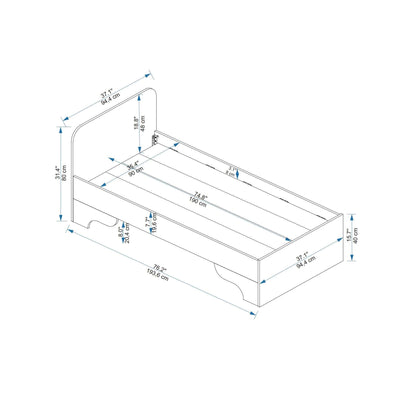 Μονό Κρεβάτι 90x190 cm σε Λευκό Χρώμα με Μίνιμαλ και Σύγχρονο Σχεδιασμό | 550ARN3519