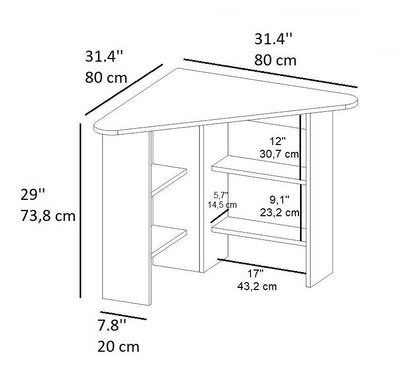 Τραπέζι Κουζίνας Νησίδα Sapphire Oak Λευκό 80x74x80 εκ 550ARN3602