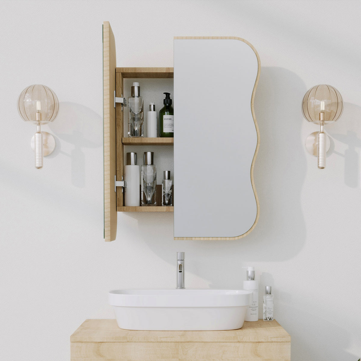 Ντουλάπι Καθρέφτης Μπάνιου 12x45x50 εκ. Δρυς | 552NOS1216