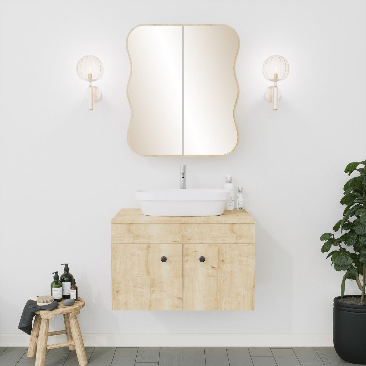Ντουλάπι Καθρέφτης Μπάνιου 12x45x50 εκ. Δρυς | 552NOS1216