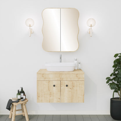 Ντουλάπι Καθρέφτης Μπάνιου 12x45x50 εκ. Δρυς | 552NOS1216