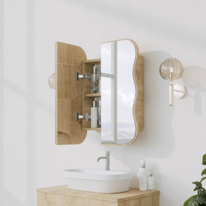 Ντουλάπι Καθρέφτης Μπάνιου 12x45x50 εκ. Δρυς | 552NOS1216