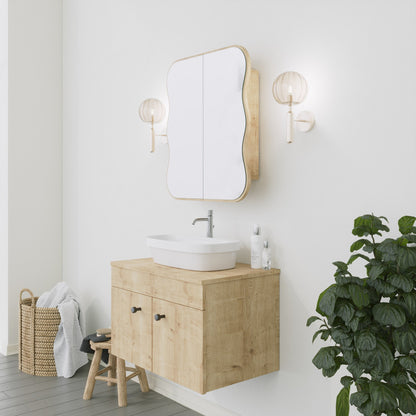Ντουλάπι Καθρέφτης Μπάνιου 12x45x50 εκ. Δρυς | 552NOS1216