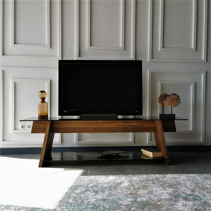 Έπιπλο Τηλεόρασης TV Βάση Σύνθεση Καρυδί Μαύρο | 552NOS1501