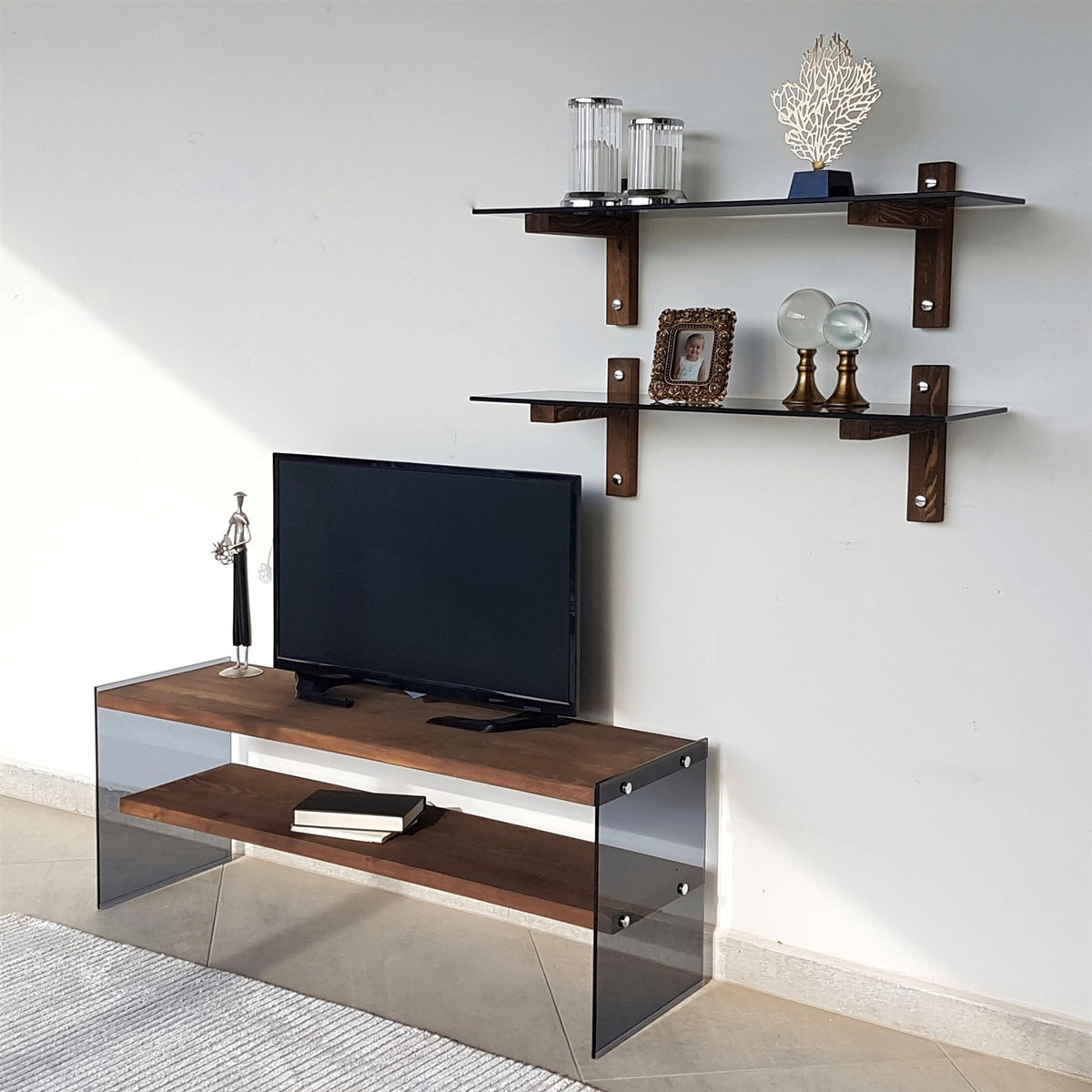 Έπιπλο Τηλεόρασης TV Βάση Σύνθεση Καρυδί | 552NOS1504