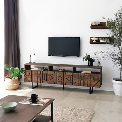 Έπιπλο Τηλεόρασης TV Βάση Σύνθεση Καρυδί | 552NOS1522